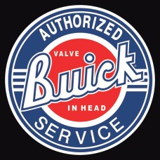 Buick Service. Round Aluminum Sign.